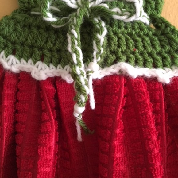 Crochet dress shape dish towels set, Valentine Gift set, Crochet Kitchen Decor - Picture 10 of 11